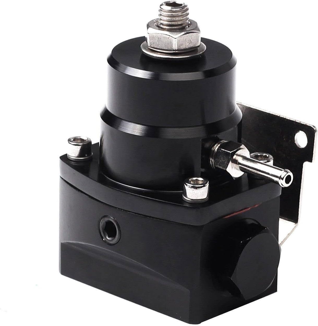 Universal Black Adjustable Fuel Pressure Regulator Kit 100psi Guage AN6 Fitting