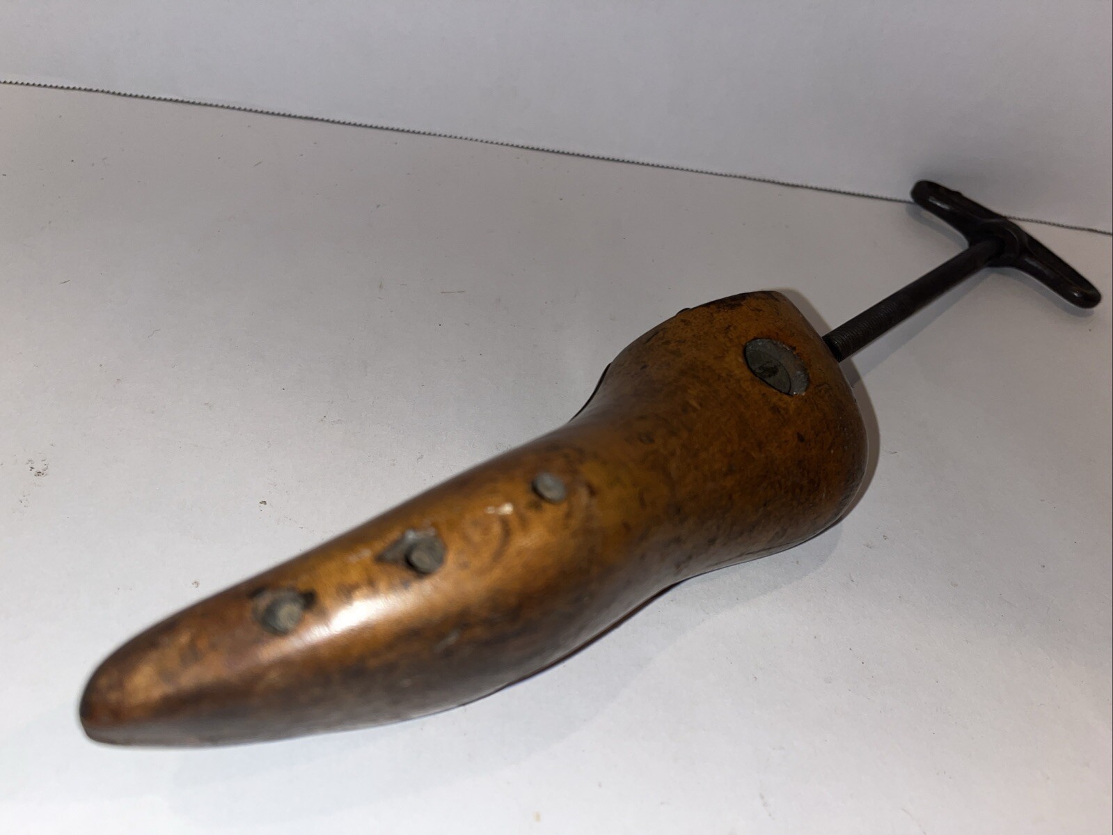 Antique Shoe Stretcher Crank Tree Authentic Marks Wood & Metal