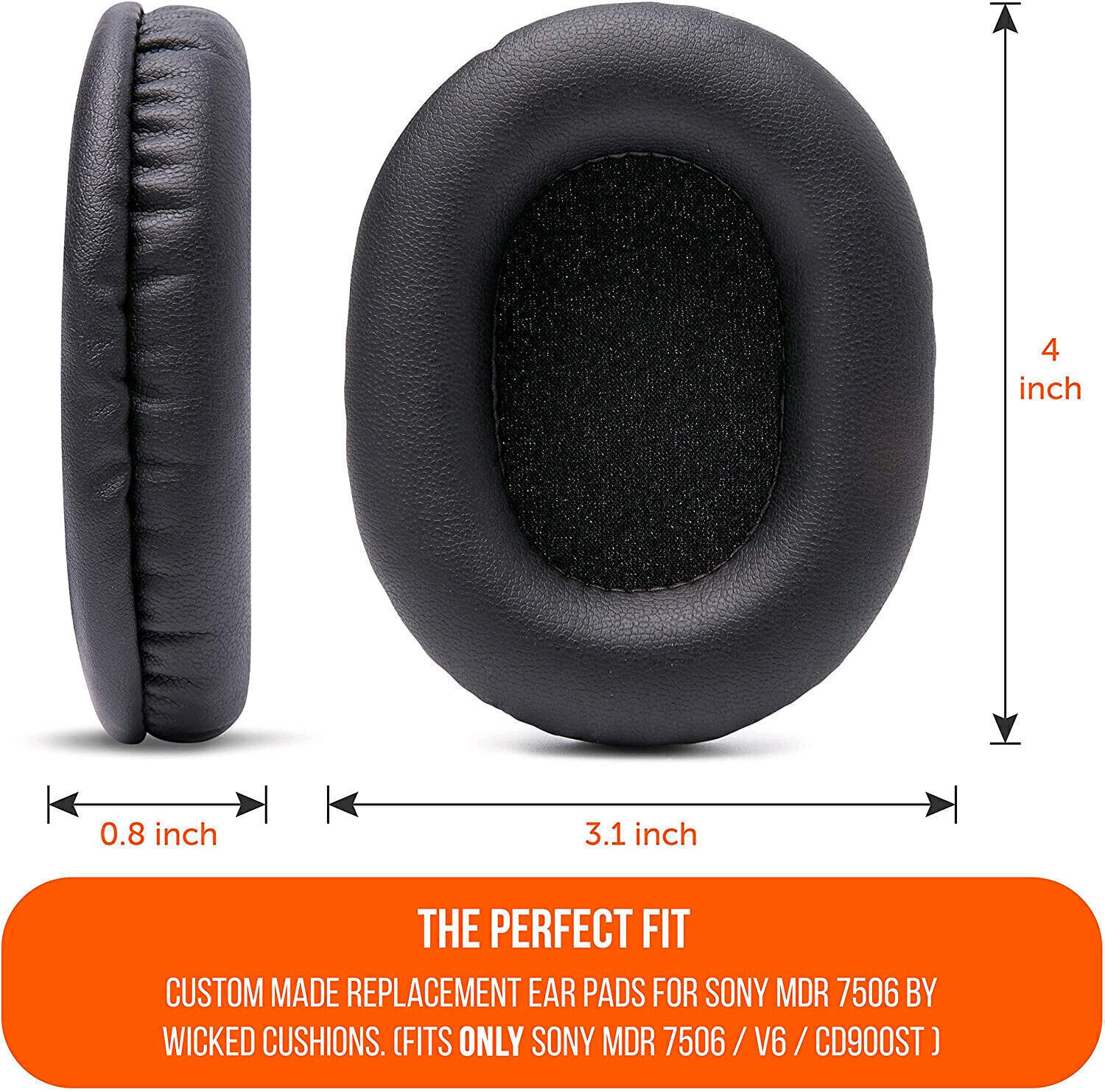 4X Replacement Ear Pads Cushion For Sony MDR-7506 MDR-V6 MDR-CD 900ST Headphones
