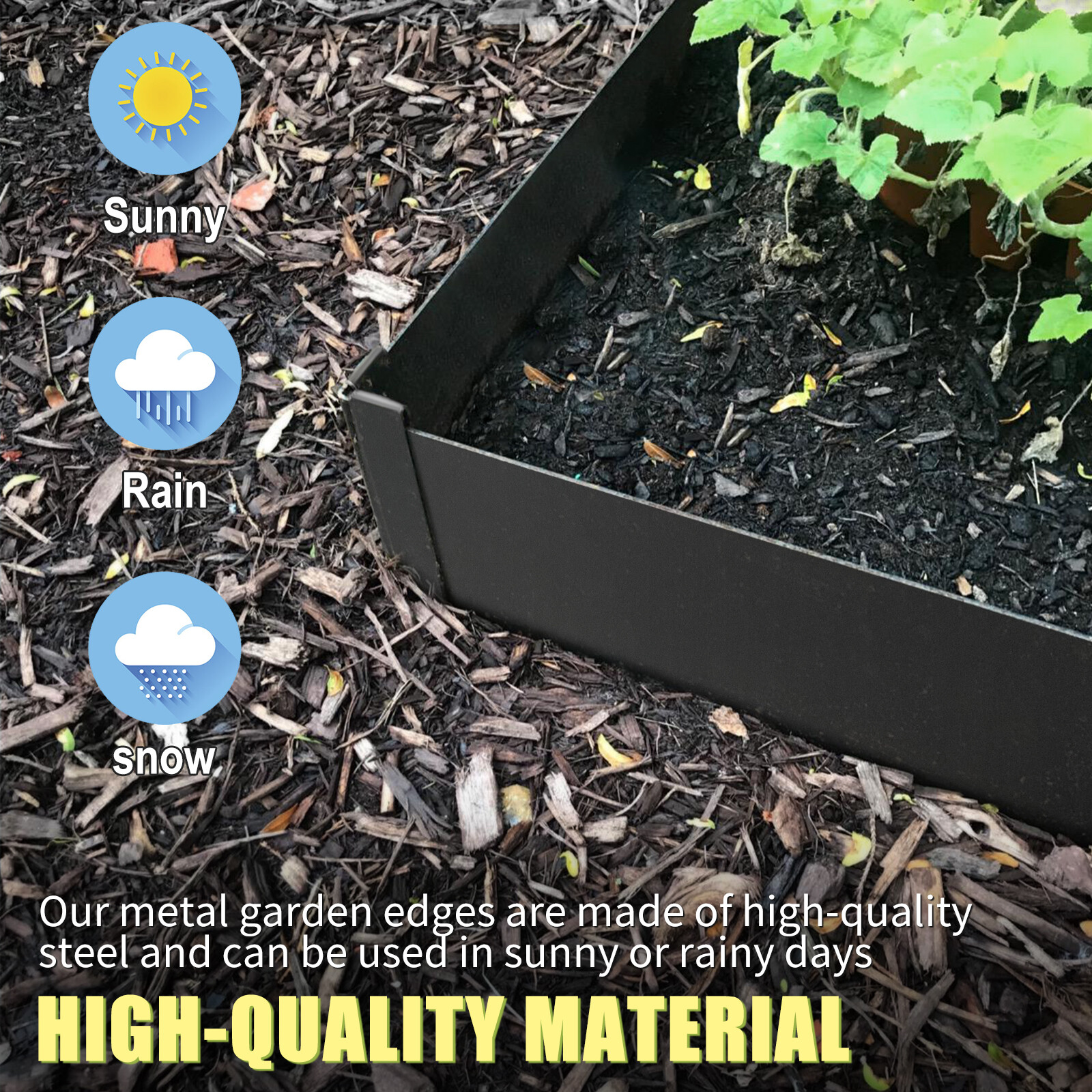 Metal Landscape Edging Borders Kit 6pcsx40x8 Inch Galvanized Steel Lawn Edging