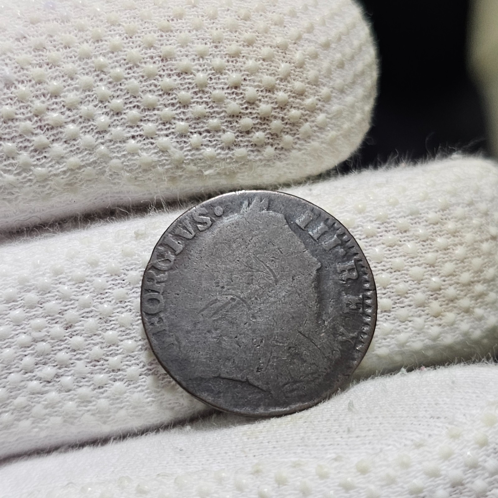 1774 Farthing Early America Revolutionary War Era Swollen Dies Colonial Coin