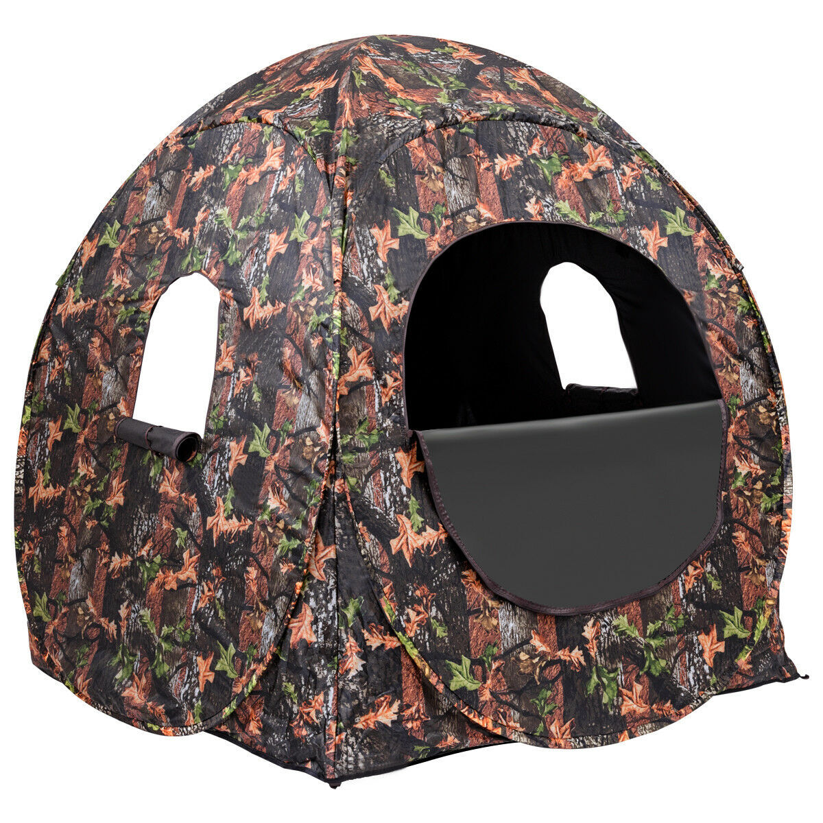 Portable Hunting Blind Pop Up Ground Camo Weather Resistant Hunting Enclosure
