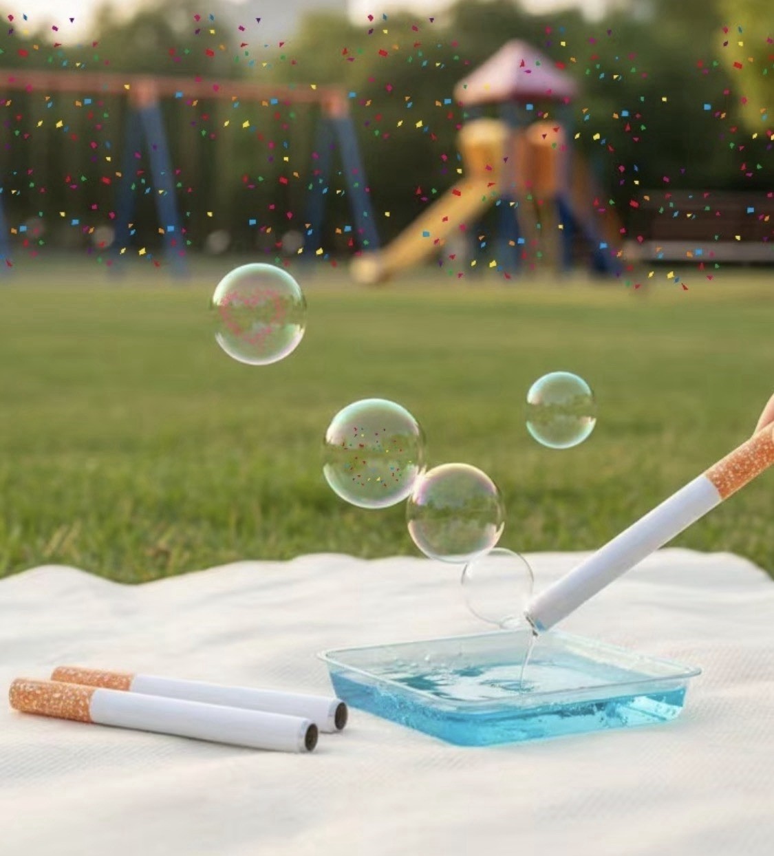 New 2 Novelty Fake Cigarette Bubble Blower Non Smoker Break time Funny Effective