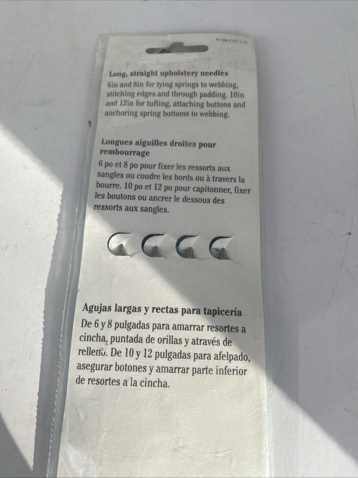 Dritz Prym Upholstery Hand Needles Long Size 6 8 10 & 12 Inch Made In UK VINTAGE