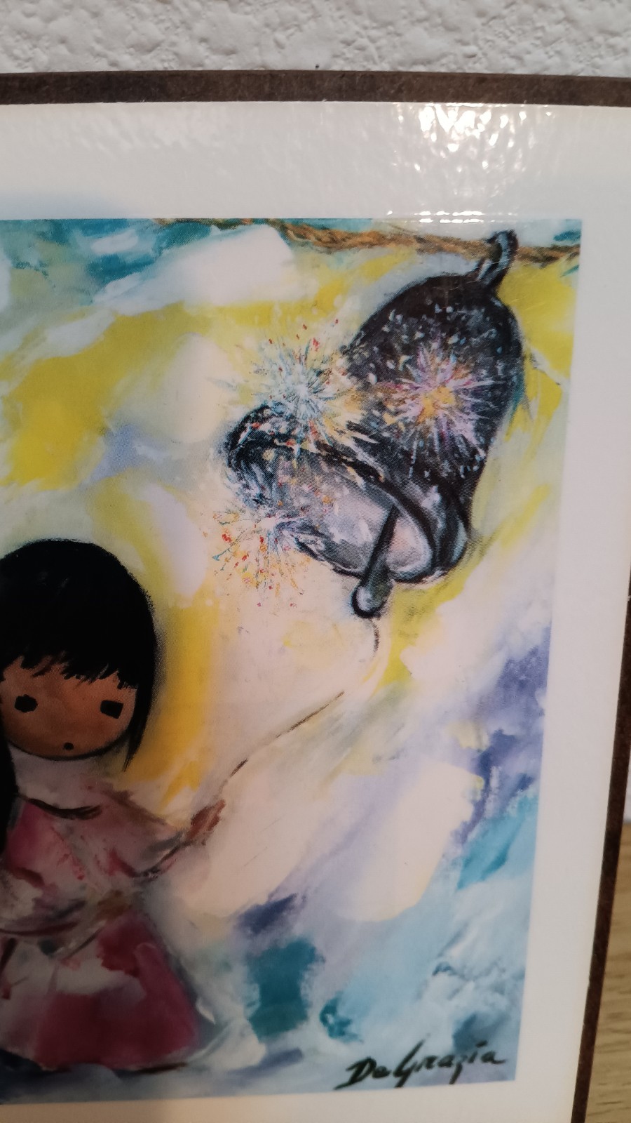 Vintage De Grazia BELL OF HOPE Wall Decor