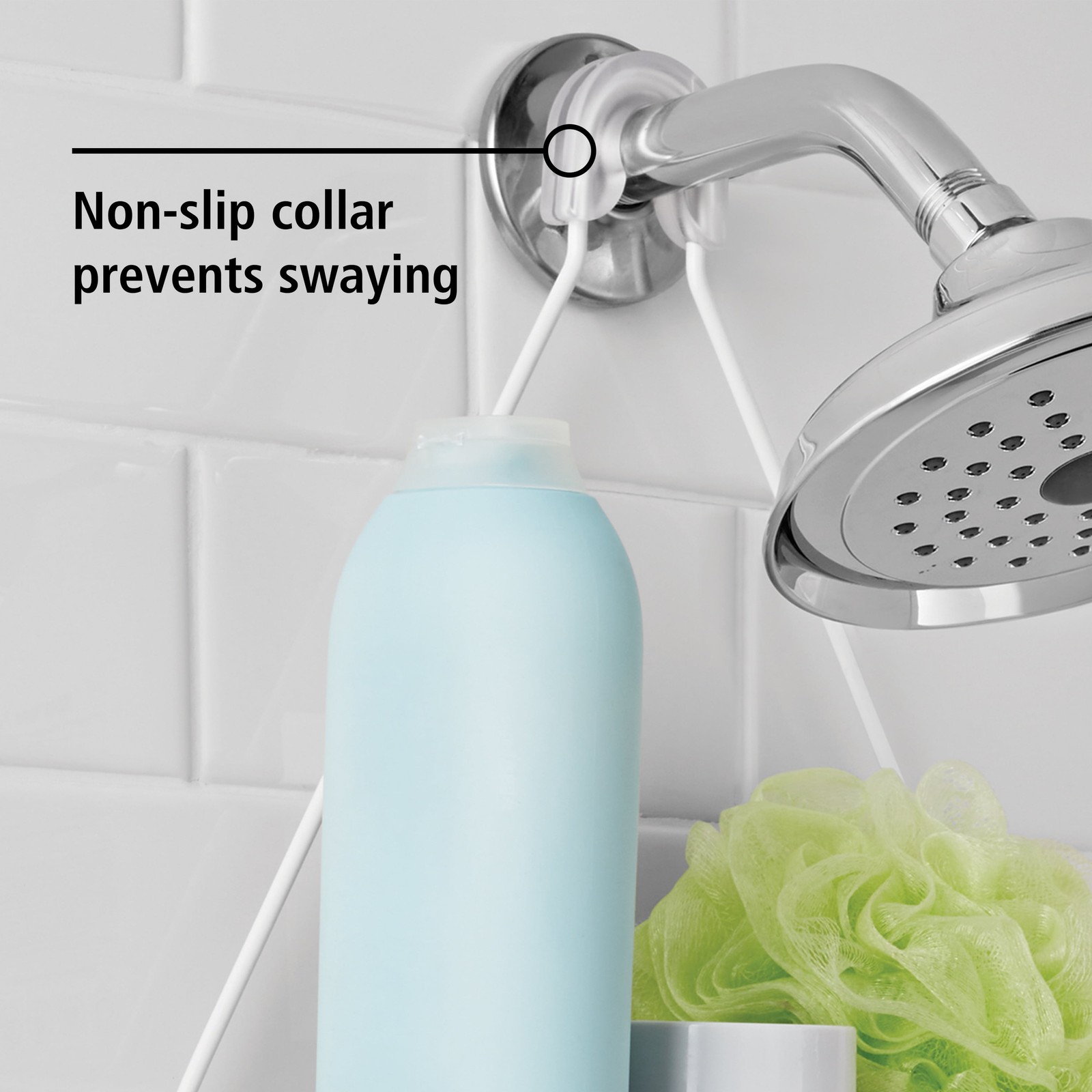 Mainstass Basic Hanging Shower Caddy with 2 Shelves and Soap Tray, White