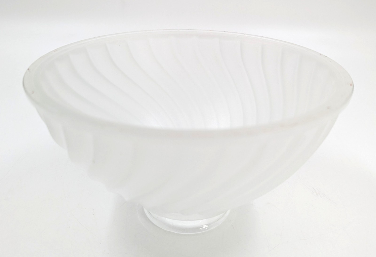 NOS! Frosted Swirl 6-1/2” dia. Low Bowl Glass Light Shade 2-1/4” Fitter VG Cond.