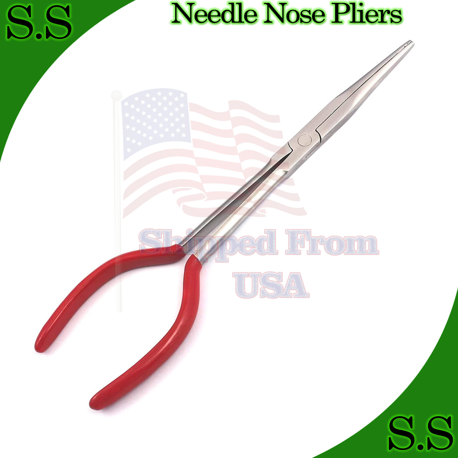 11'' Extra Long Reach Needle Nose Pliers Straight Repair Hand Tools