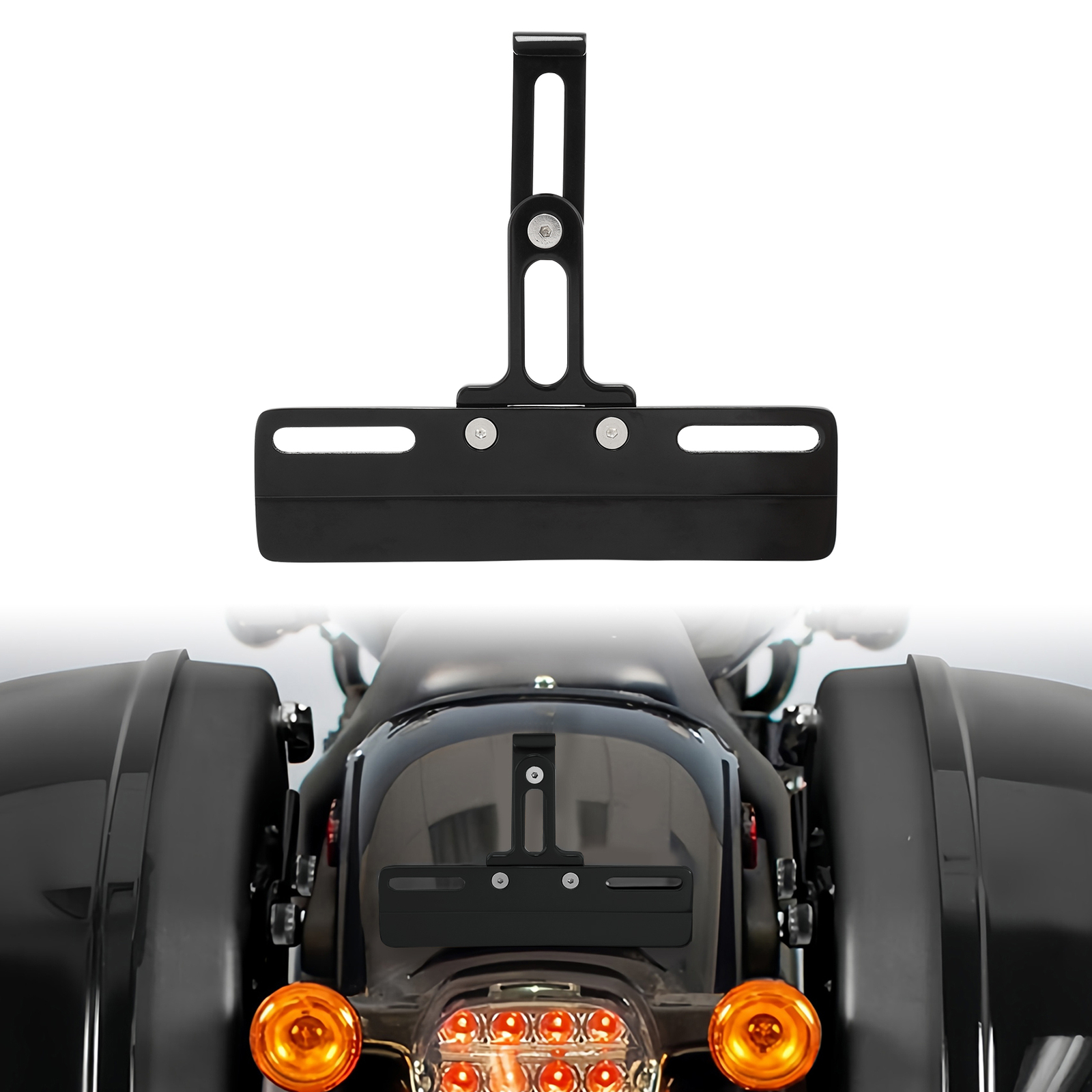 License Plate Holder Rear Bracket Mount Fit For Harley Dyna 99-17 Softail 99-25