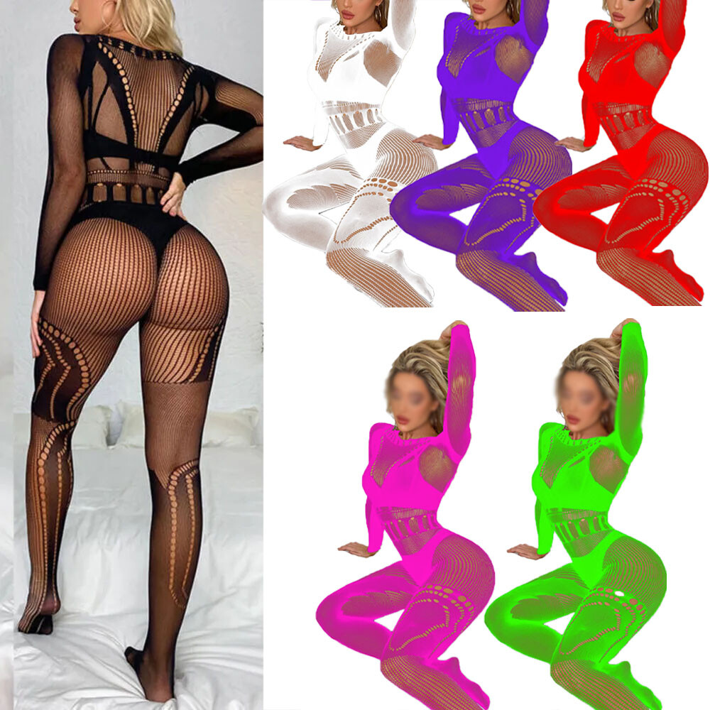 Women Bodysuit Sexy-Lingerie Fishnet Body-Stocking Babydoll Sleepwear Nightwear
