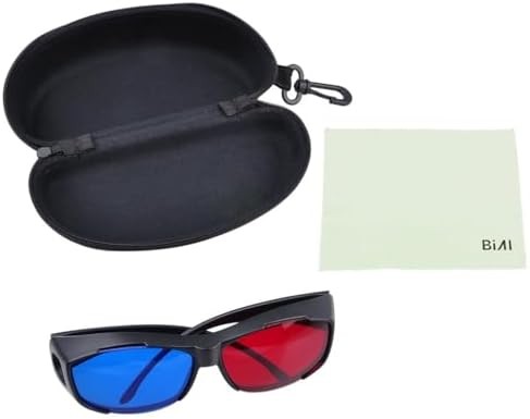 BIAL Red Blue Cyan Anaglyph 3D Glasses for Movies Games Simple Style