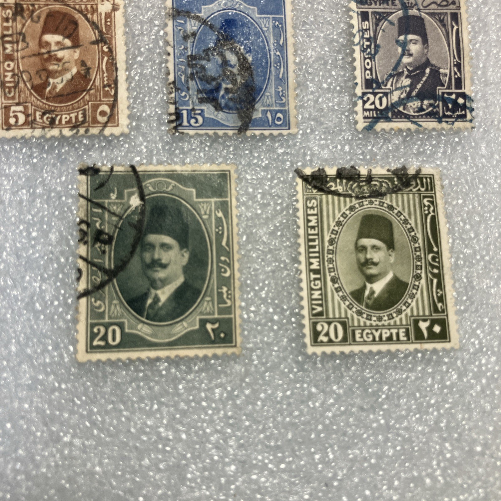 8 USED Antique 1920's Egypt King Fuad I stamps. Nice Valuable Lot; $1 Ships.