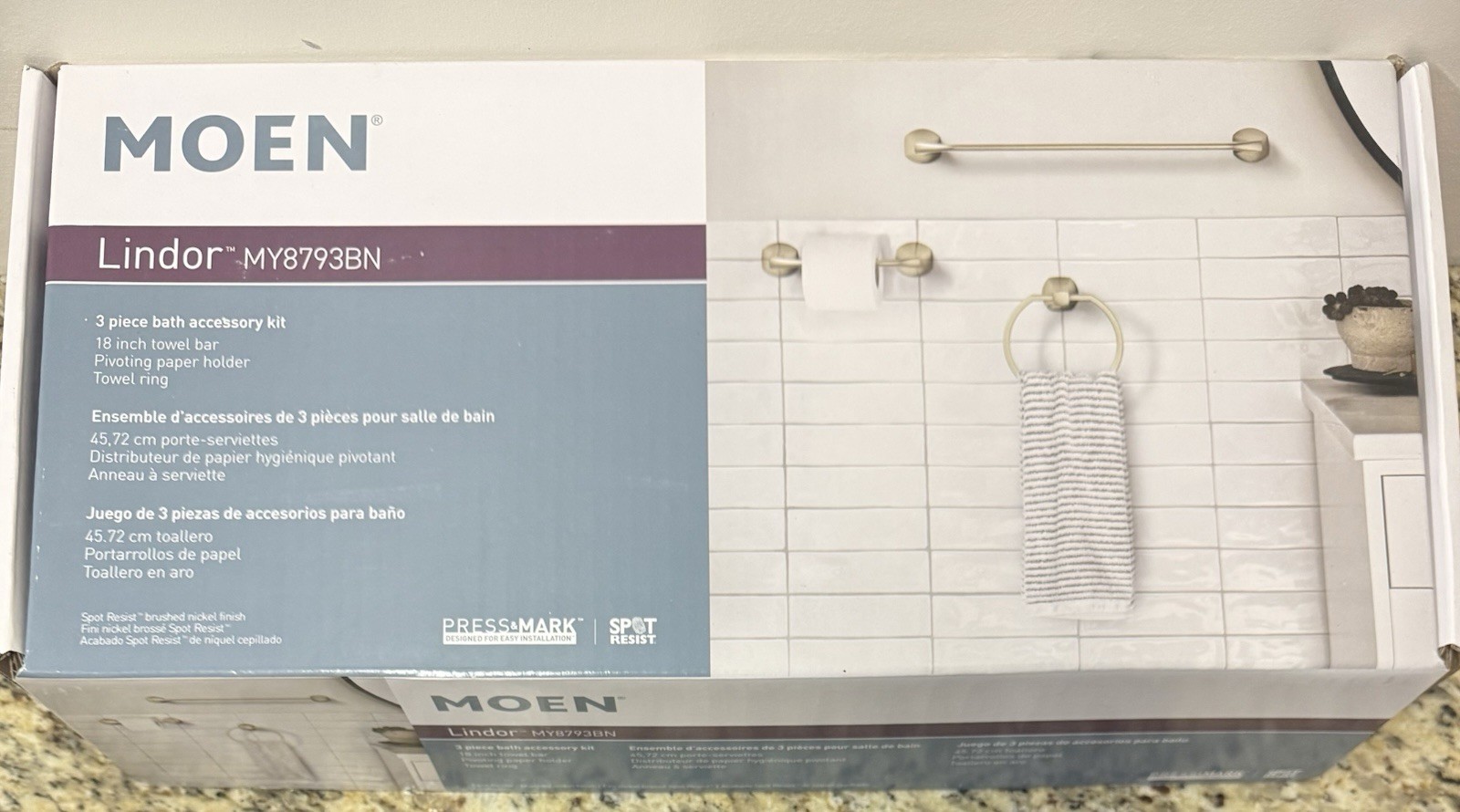 Moen MY8793BN Lindor Bath Accessory Set in Brushed Nickel - “GV”