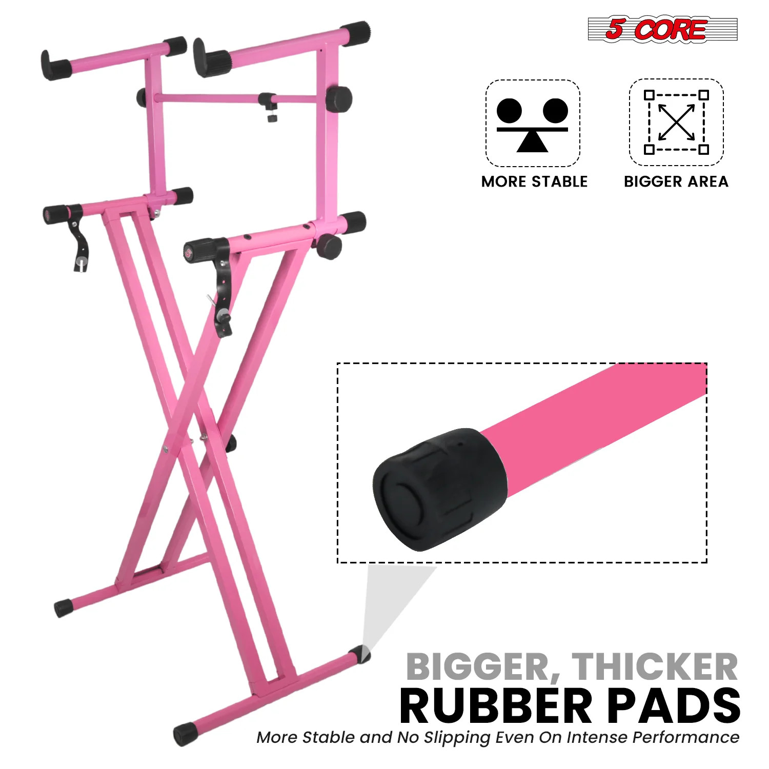 5 Core 2 Tier Keyboard Stand Combo Adjustable Piano Stand wExtension Arm