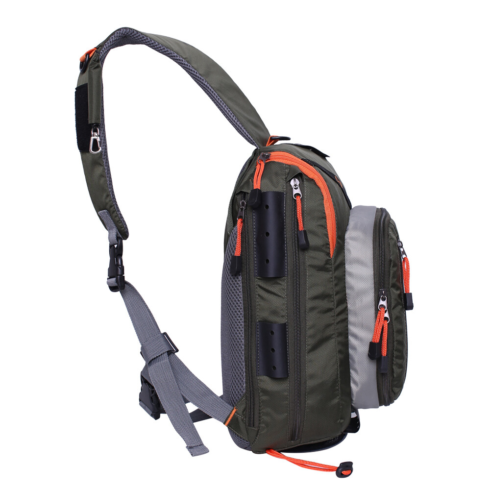 KyleBooker Fly Fishing Sling Bag With Fly Patch Sling Back Pack Outdoorsports