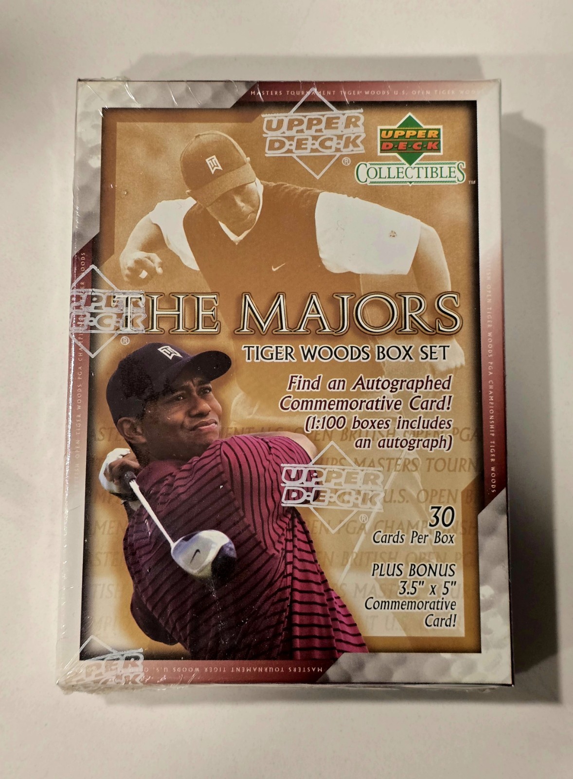 TIGER WOODS 2002 UPPER DECK THE MAJORS SEALED BOX SET - 1:100 SETS CONTAIN AUTO