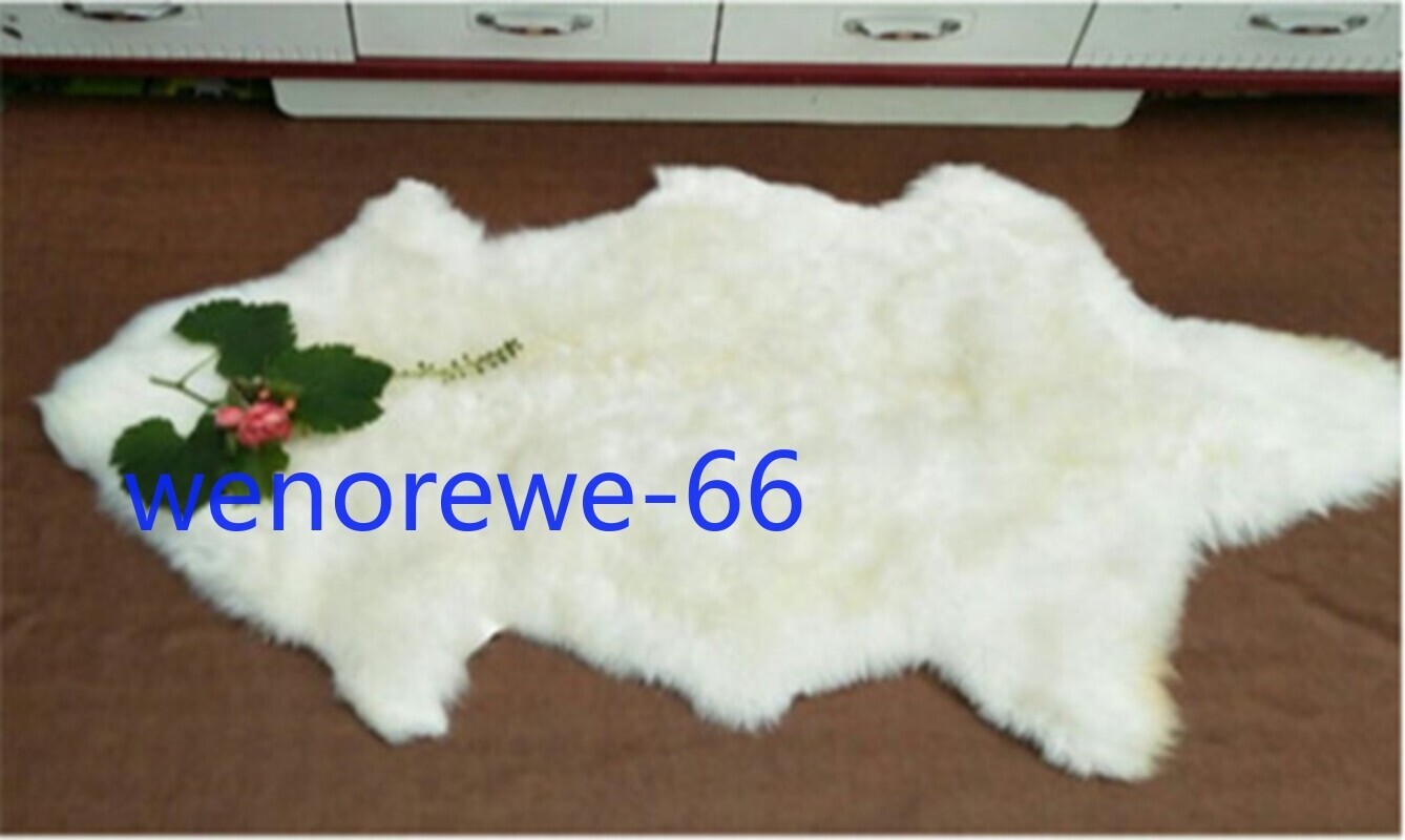 US STOCK 100% Genuine Sheepskin Fluffy Fur Rug 24"*39" Windward Natural Soft Mat