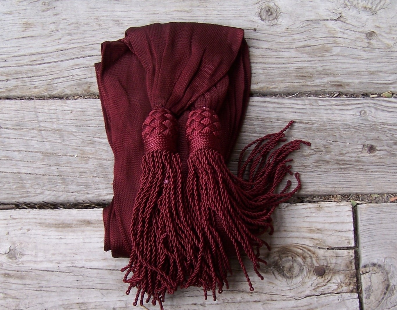 CIVIL WAR OFFICERS MAROON SILK SASH