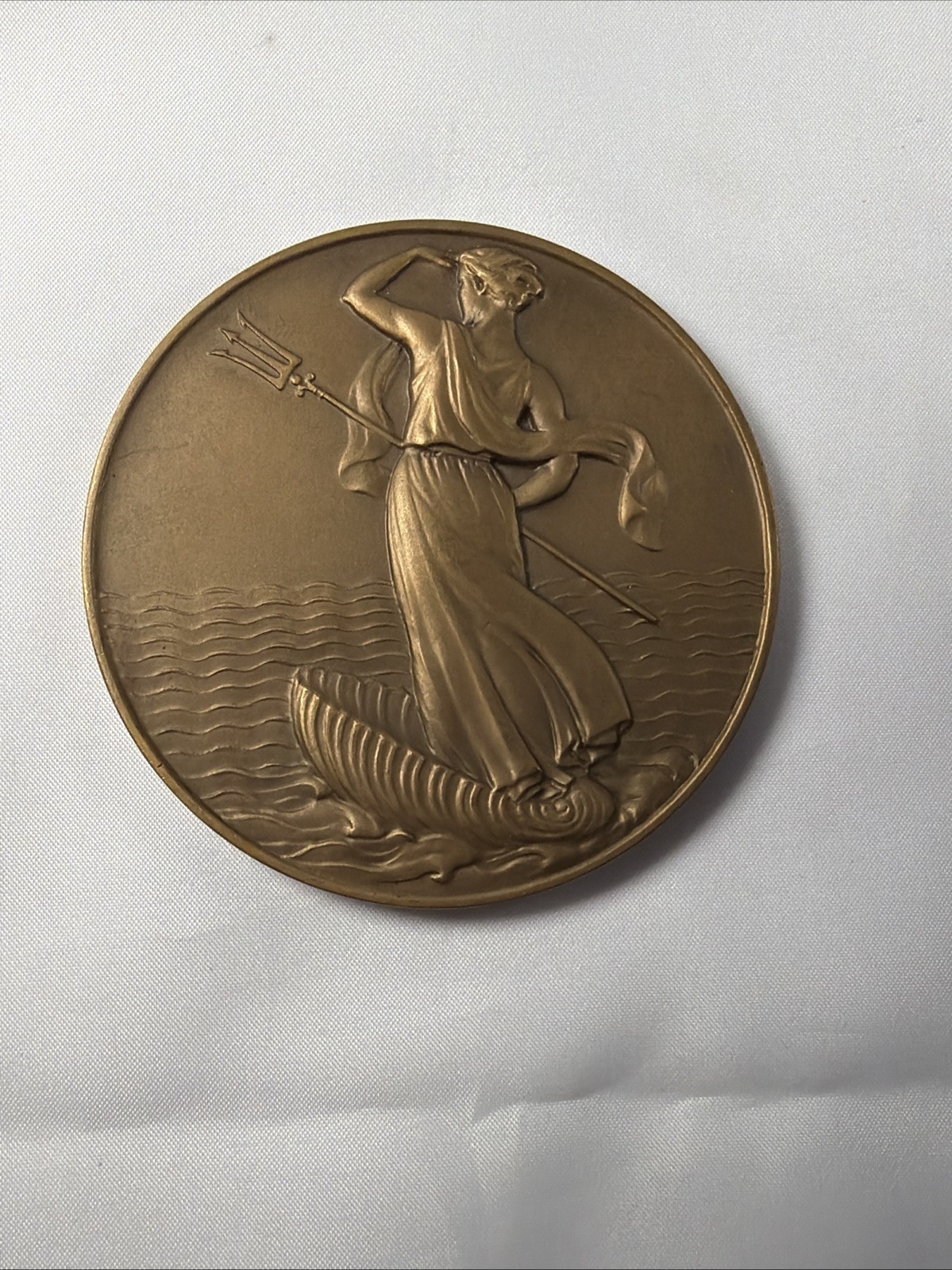 Portugal Naval Patrols Arsenal Do Alfeite 1955 Medal Battleship Sea Goddess 75mm