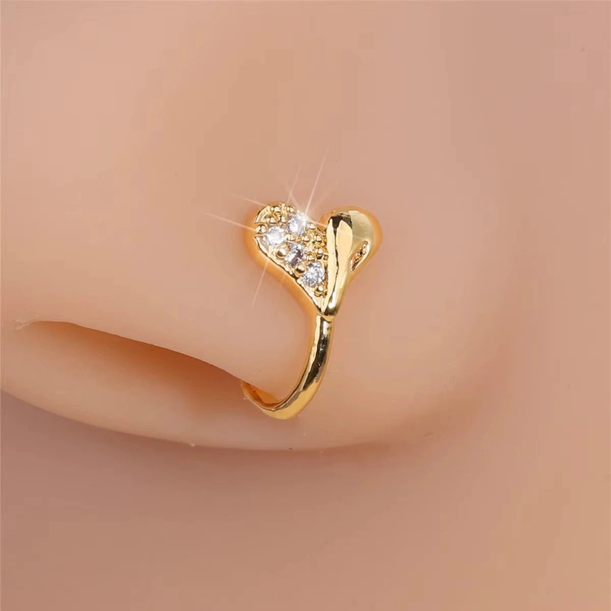 9pcs Nose Rings Non Piercing U-Shaped Nose Stud Elegant Style Non Ring For Women