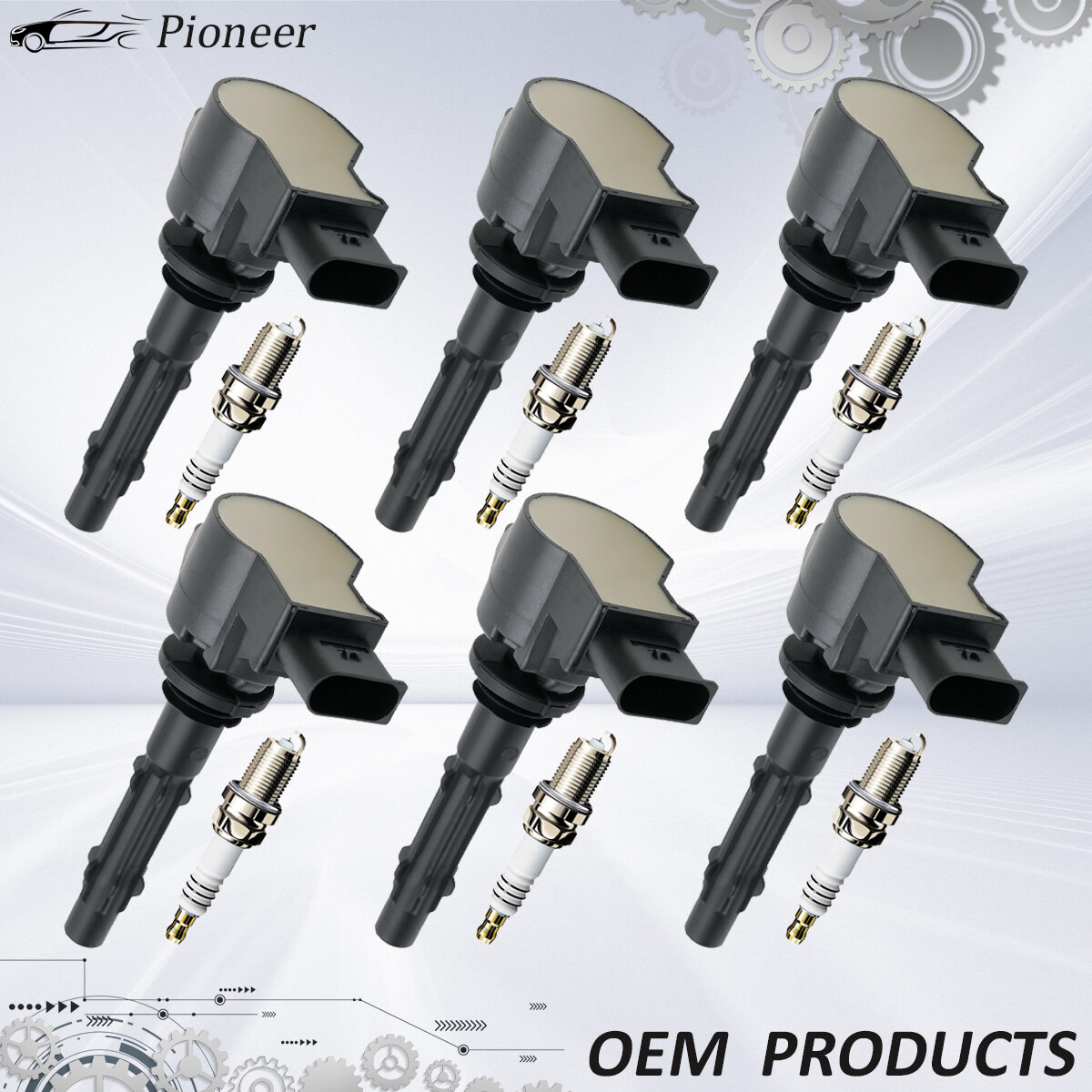 6X OEM Ignition Coil+Iridium Spark plugs Pack For Mercedes-Benz C300 E350 UF535