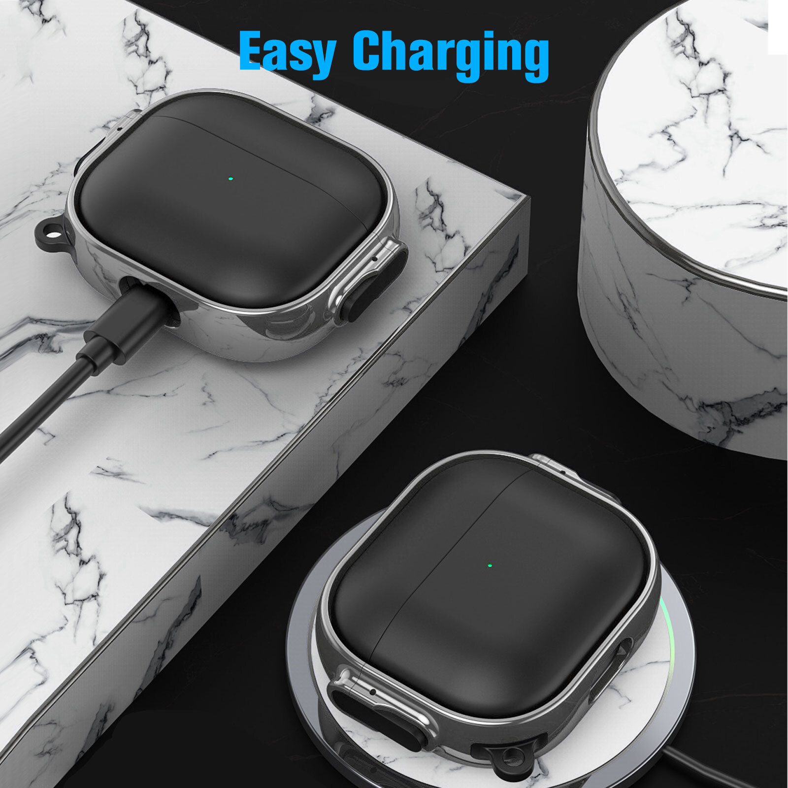 Protective Dustproof Case For Apple AirPods Pro 2 Cover Keychain Clip Shockproof