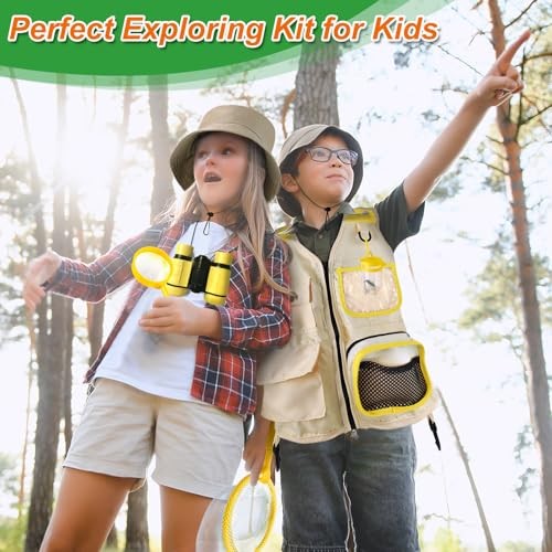 Kids Explorer Kit & Bug Catcher Kit, Kids Camping Gear for Kids, Outdoor Yellow