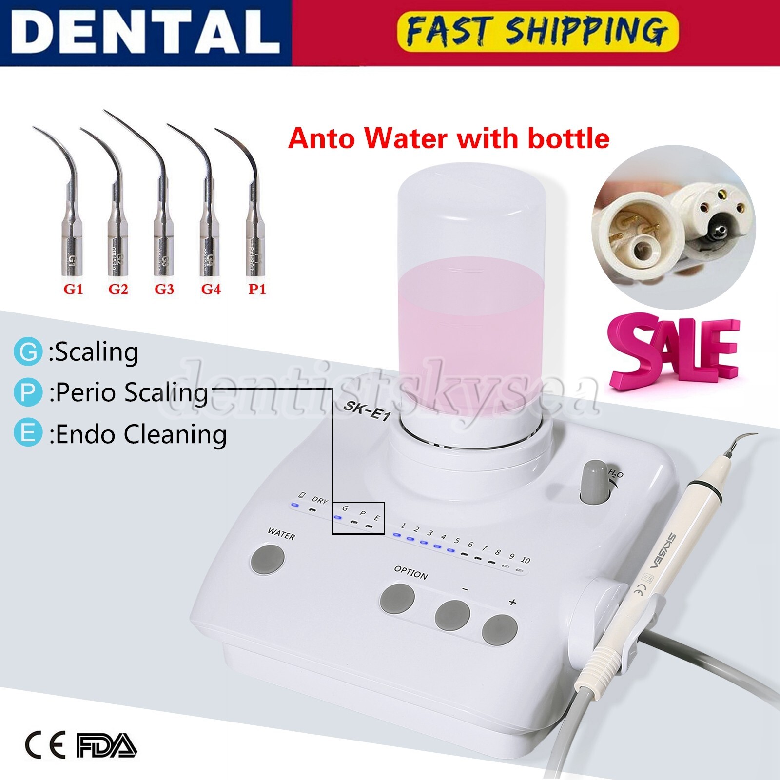 For Cavitron Dental Portable Ultrasonic Piezo Scaler 2*Bottles Fit EMS Handpiece