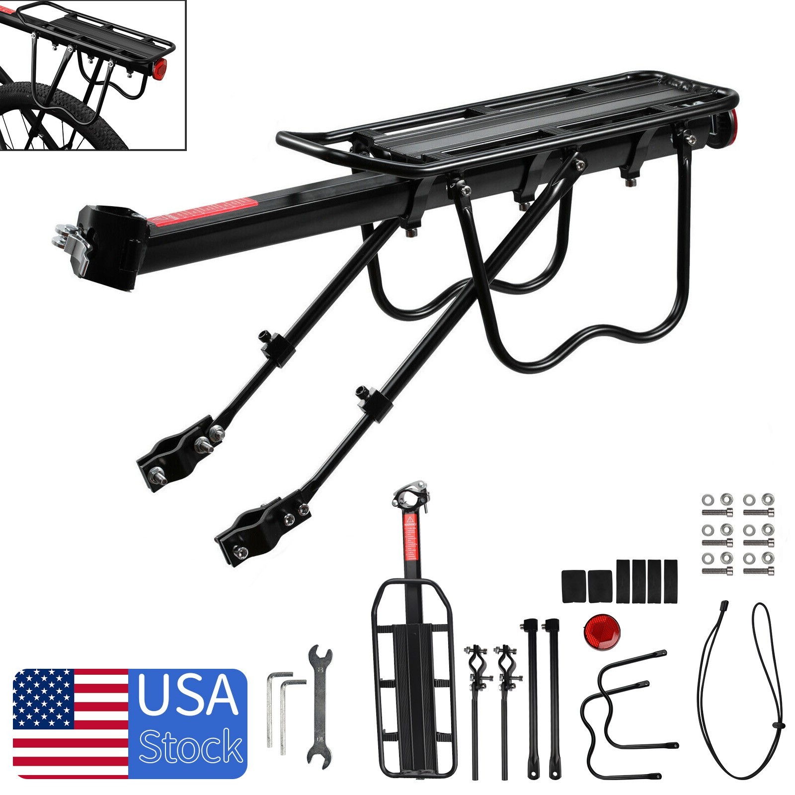Adjustable Bike Cargo Rack With Fender Broad Cycling Pannier Bicycle Carrier