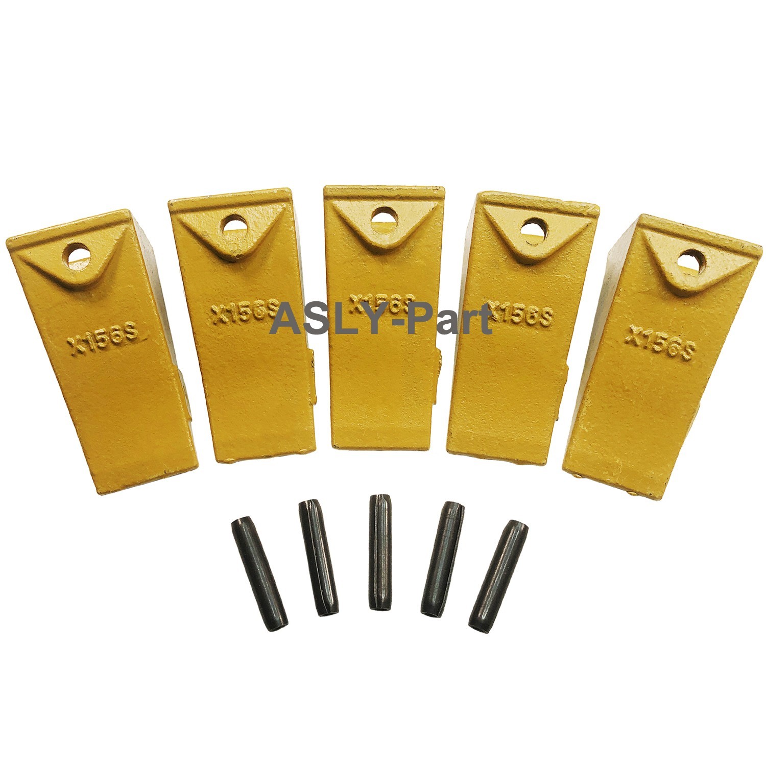 5x X156S Backhoe Bucket Teeth with Pins for Skid Steer and Mini Excavator Bucket
