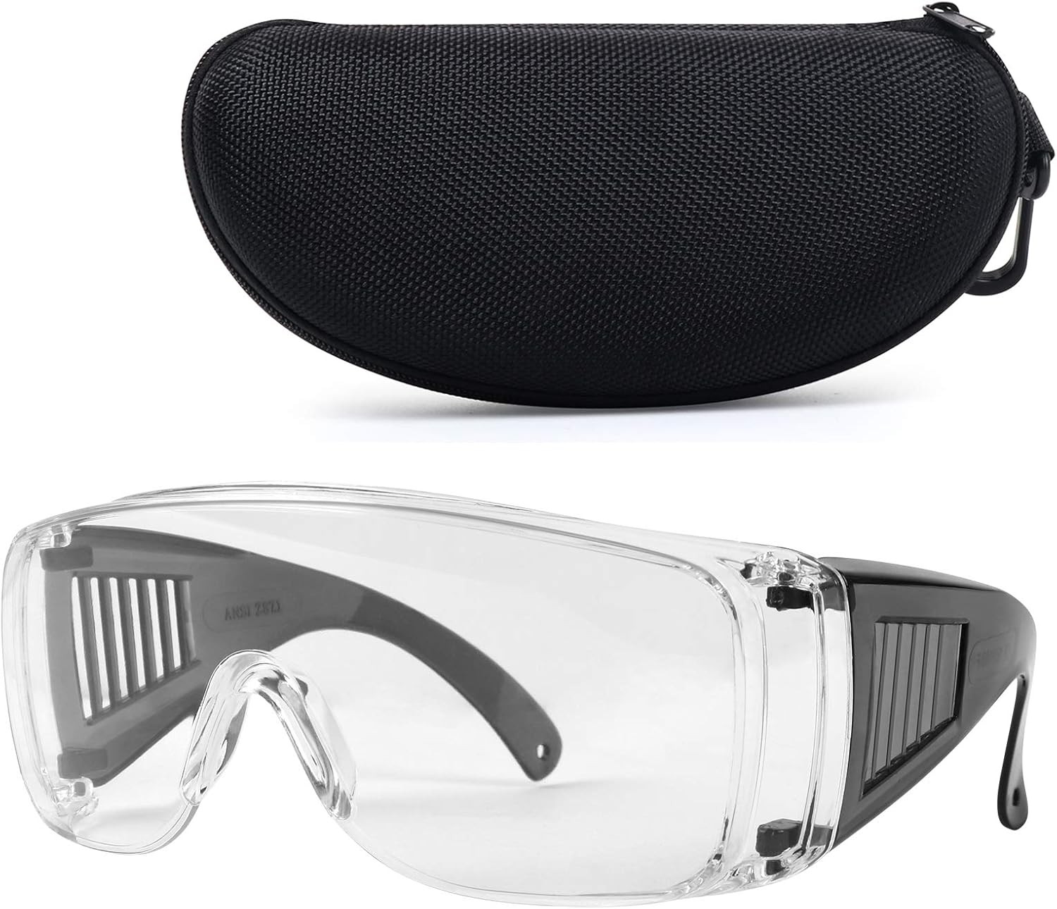 Shooting Glasses Over Eyeglasses, AntiFog Safety Clear Lens