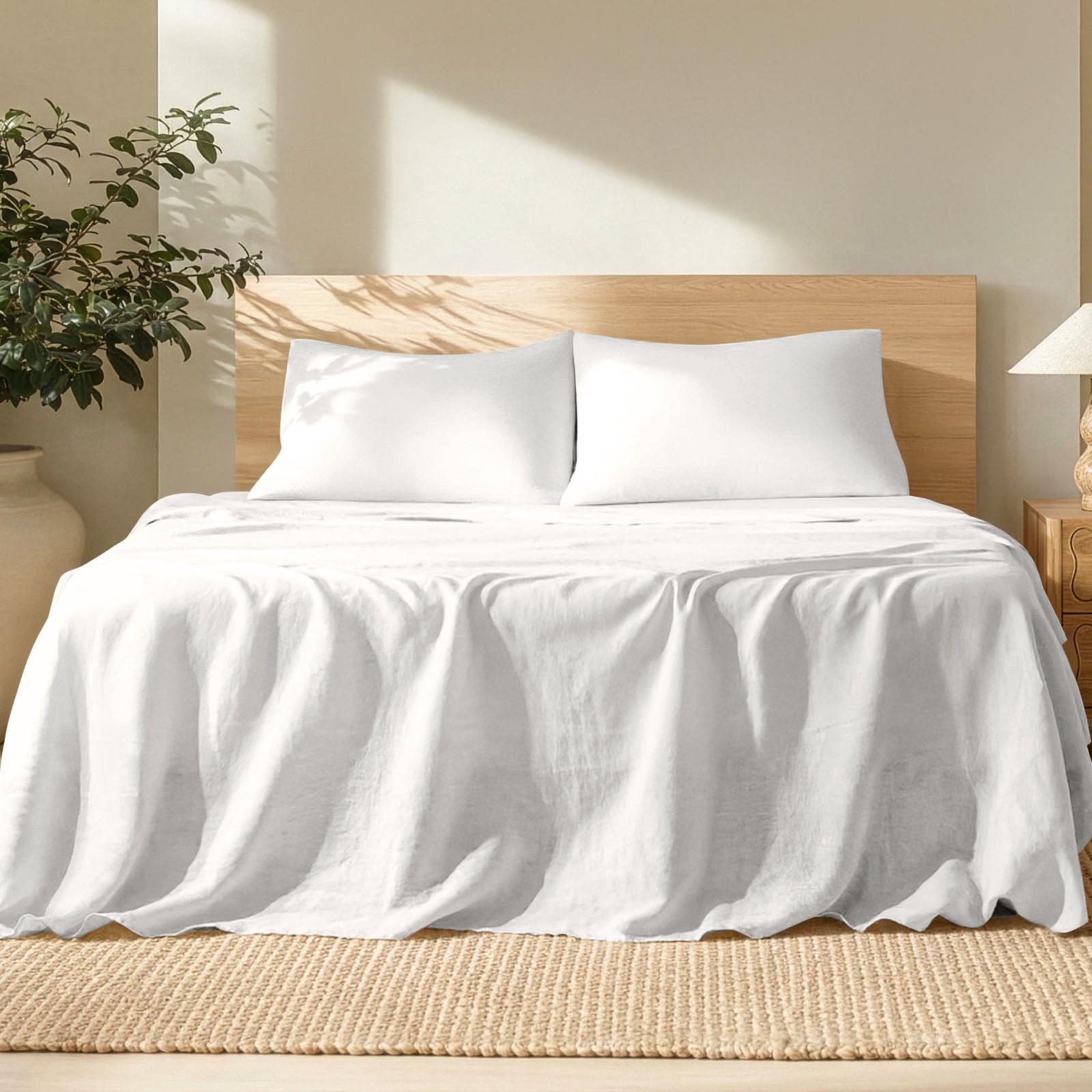 Luxury 100% Linen Sheet Set - Deep Pockets - Easy Fit - by Bare Home