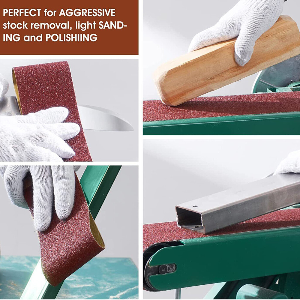 20PCS Belt Sander Sandpaper 3x21 Sanding Belts 40 60 80 120 150 240 400 Grit US