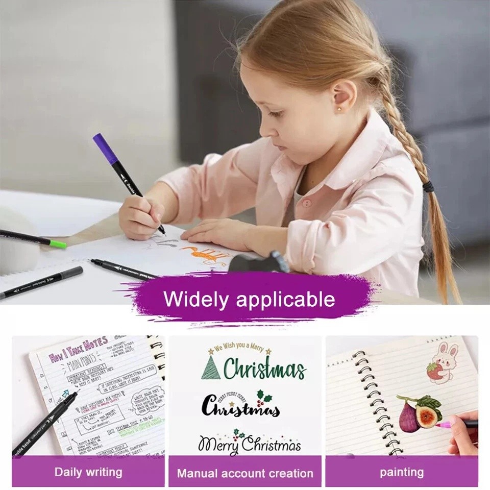 72 Colors Art Paint Markers, Dual Tip Acrylic Paint Pens with Brush Tip & Fi