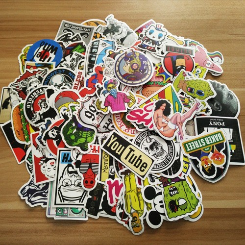 100 Random Skateboard Stickers Bomb Vinyl Laptop Luggage Decals Dope Sticker Lot