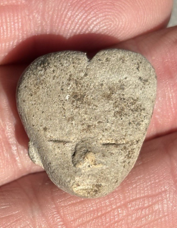 Ancient Pre-Columbian TEOTIHUACAN Pottery Head Obsidian Flakes 500-700 AD Mexico