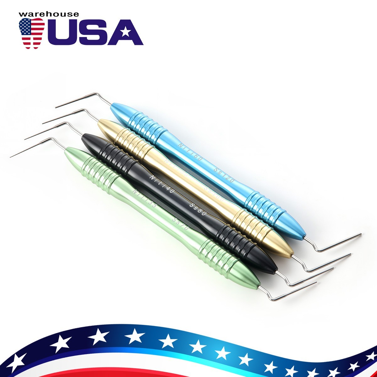 Juego de tapones de gutapercha para condensador dental endodóntico uso manual