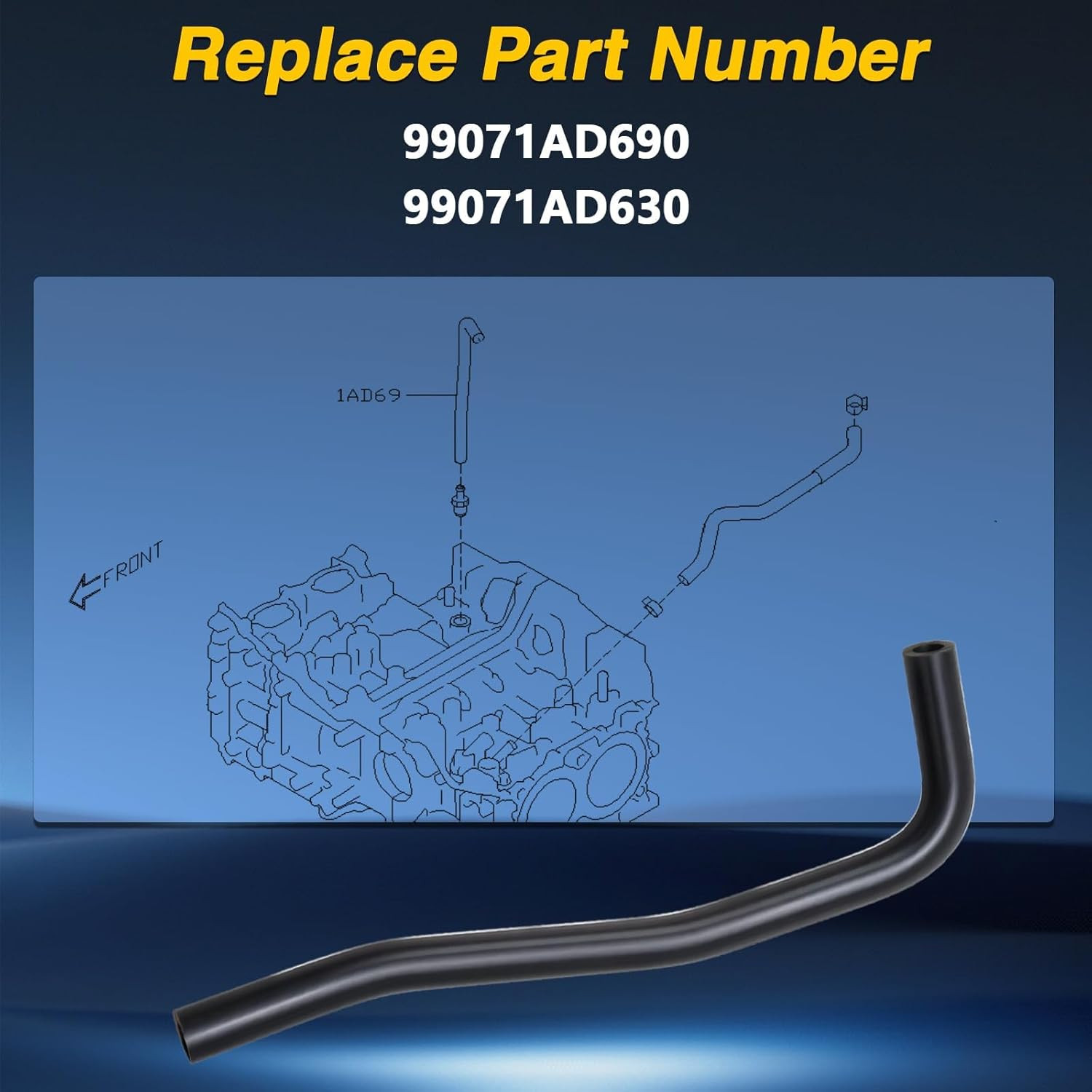 Automotive Vacuum Hose - PCV Valve Hose Compatible with Subaru Crosstrek 2.0L 20