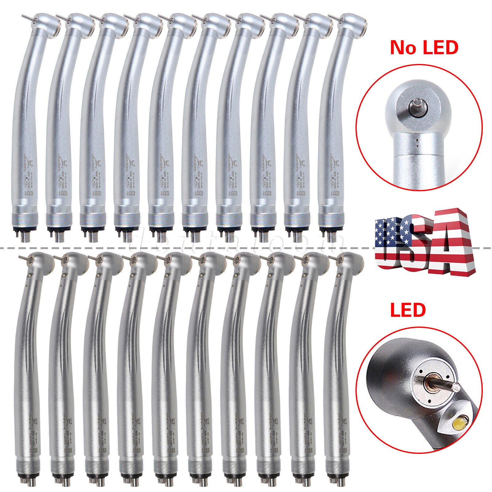 1-10 Yabangbang Dental (LED E-generator) High Speed Handpiece 4/2 Hole NSK Style