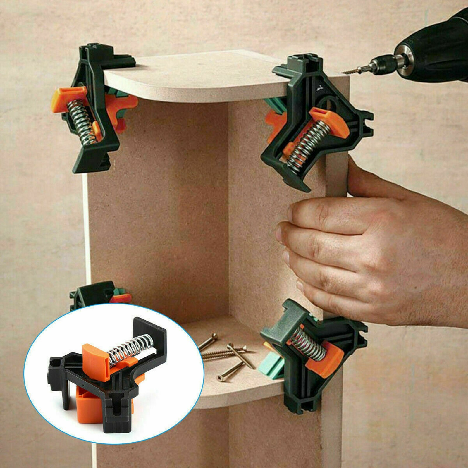 4Pcs/Set 90 Degree Right Angle Clip Clamps Corner Holders Woodworking Hand Tools