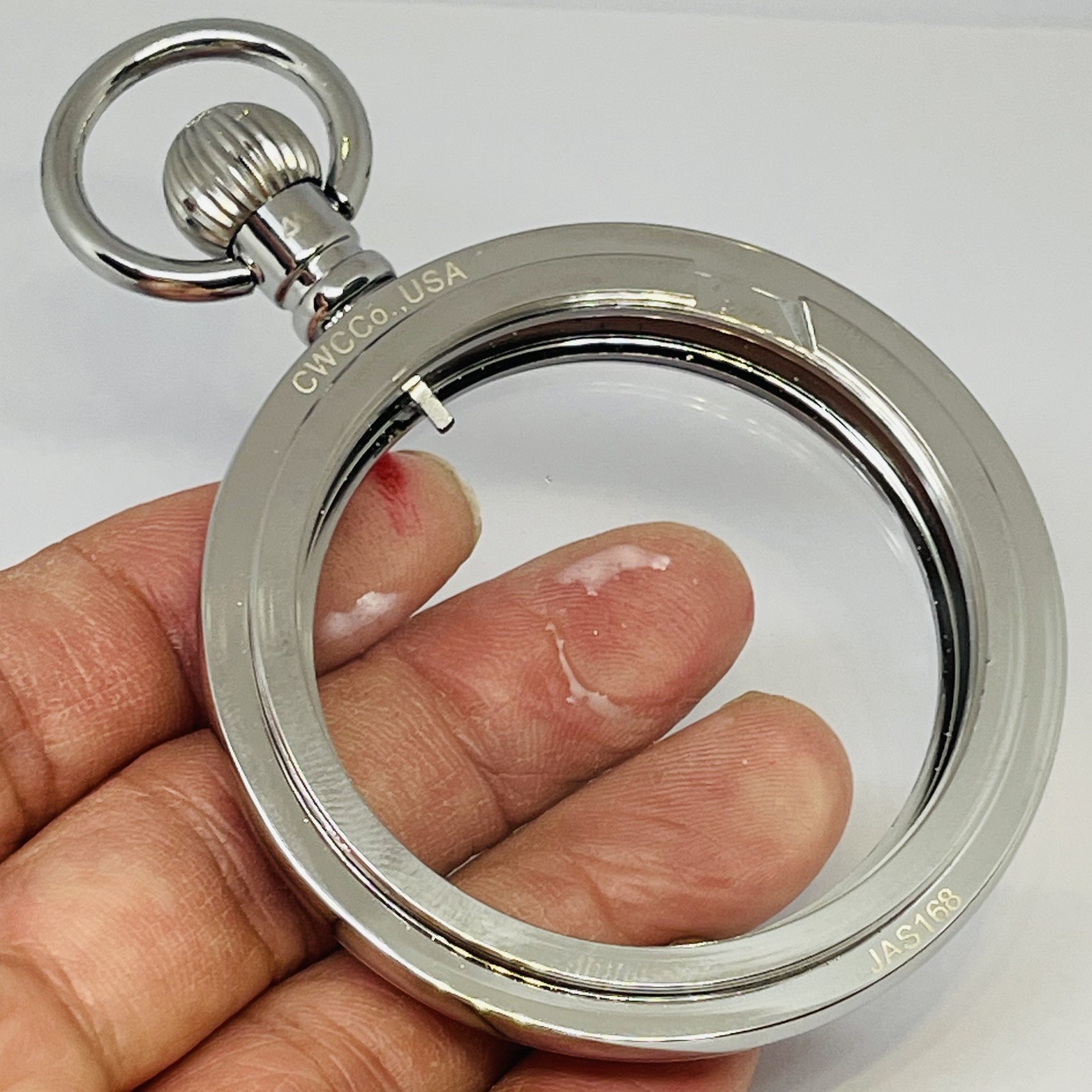 FINALLY Size 18S Railroad Display Pocket Watch Lever Set Case - Silver Plated