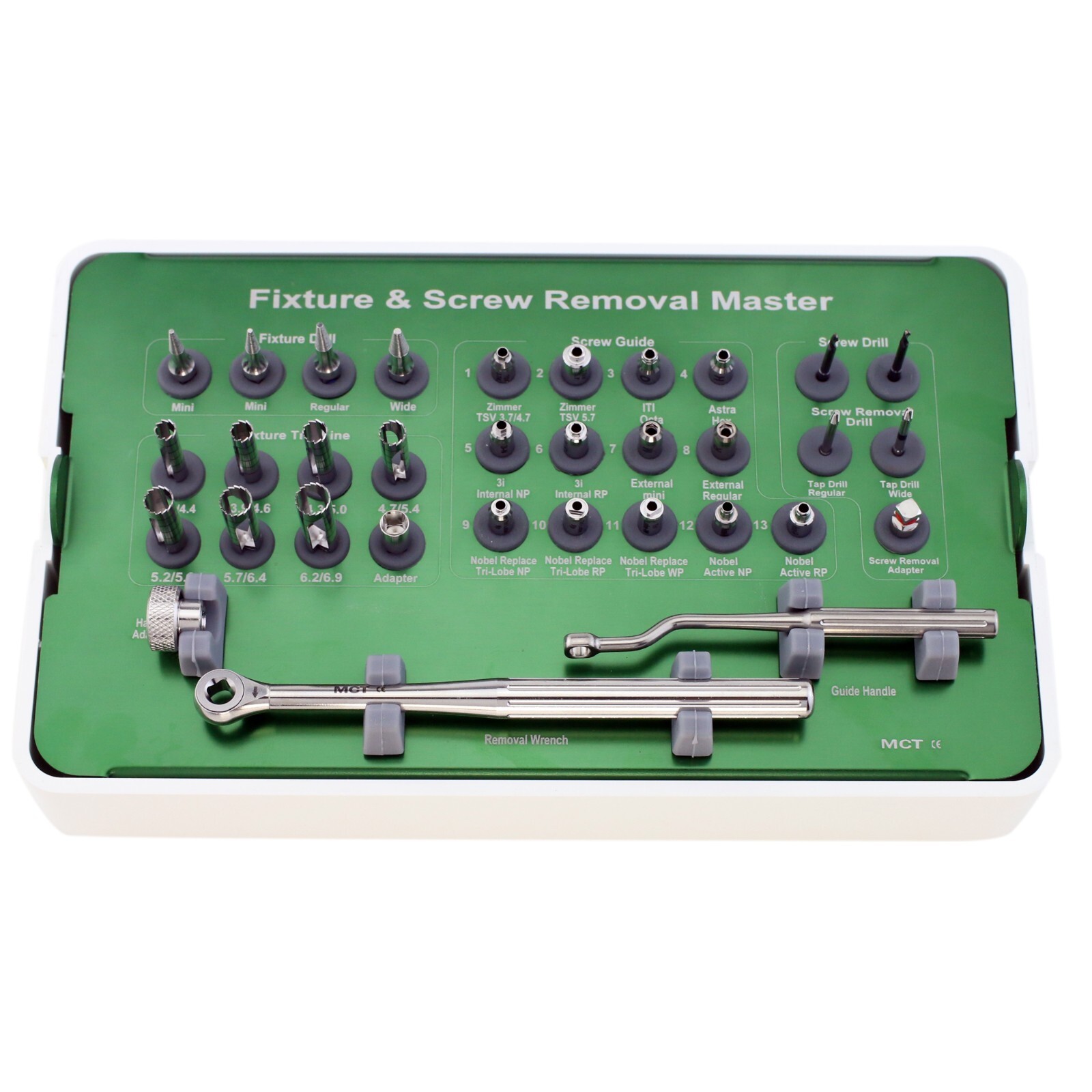 MCT Implant Fixture & Screw Removal Master Kit FSRK-02 Reverse Drill Universal