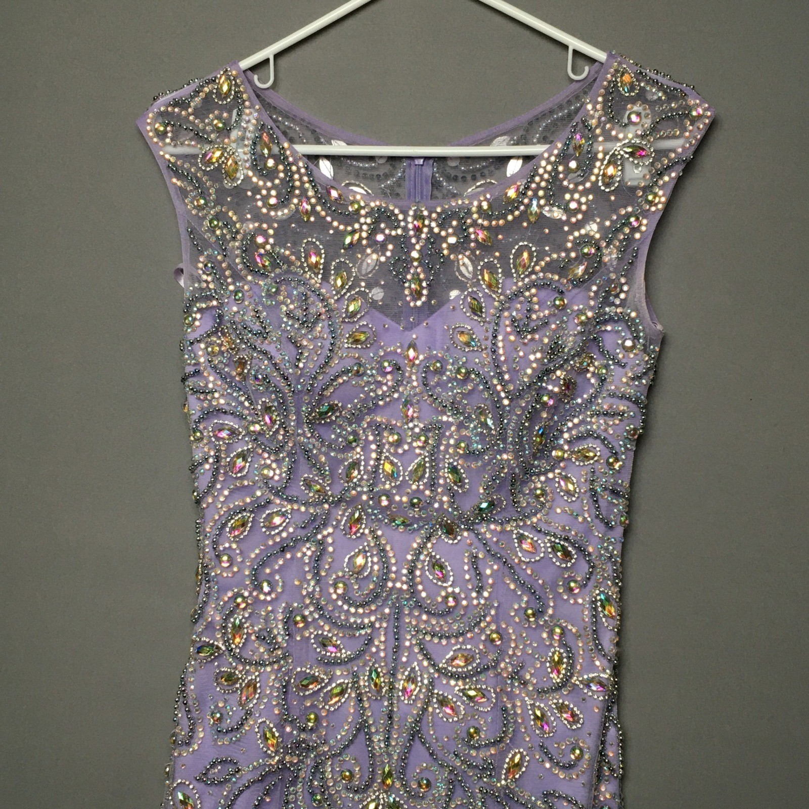 Fantastic Finds Gown Girls Size 2 Lavender Rhinestone Embellished Pageant Dress