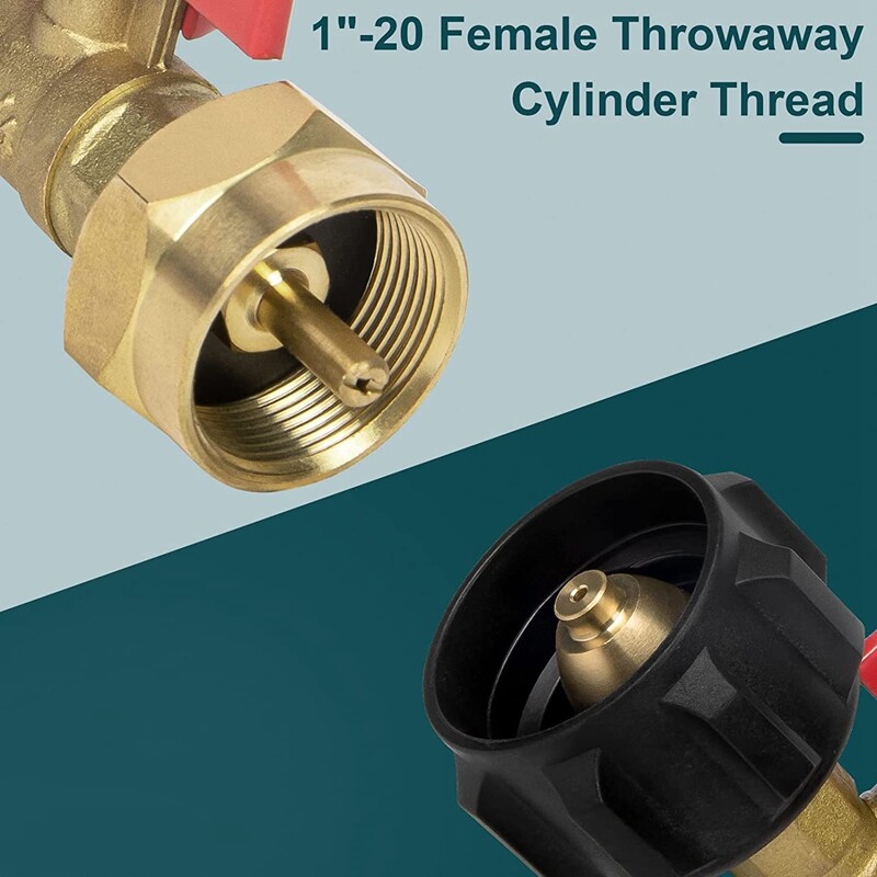 1Lb To 20Lb Tank Control Valve US Propane Refill Adapter With Gauge And ON-Off