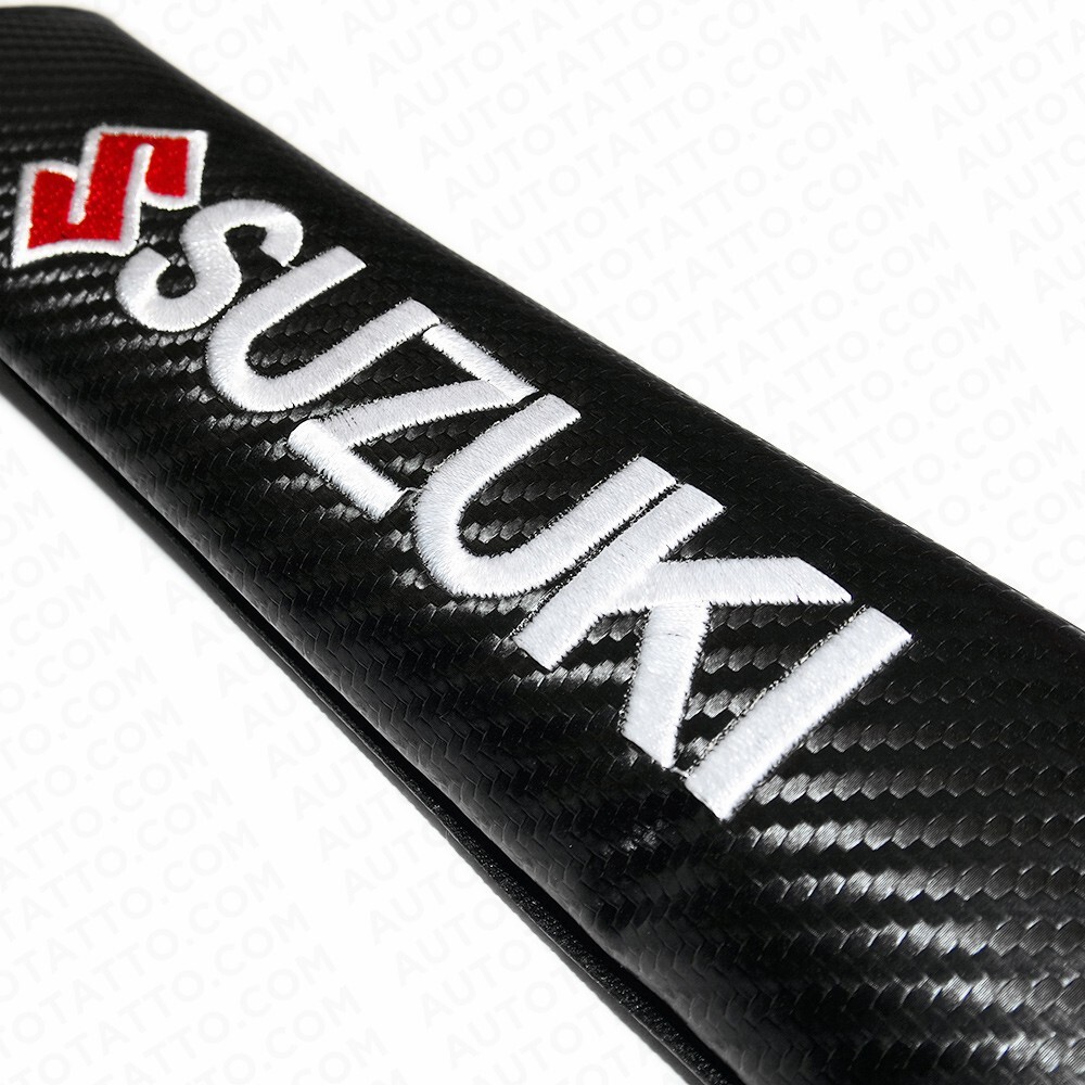 For Suzuki Carbon Car Seat Belt Cover Safety Shoulder Strap Cushion Pad Harness