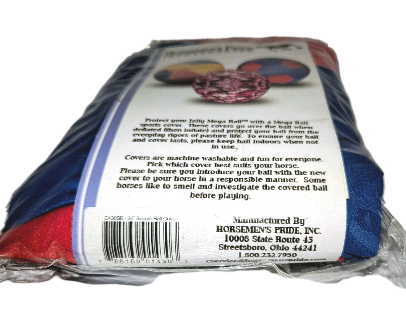 Horsemen's Pride JOLLY MEGA BALL Sports Cover Red Blue Soccer Horse Play 30" NEW