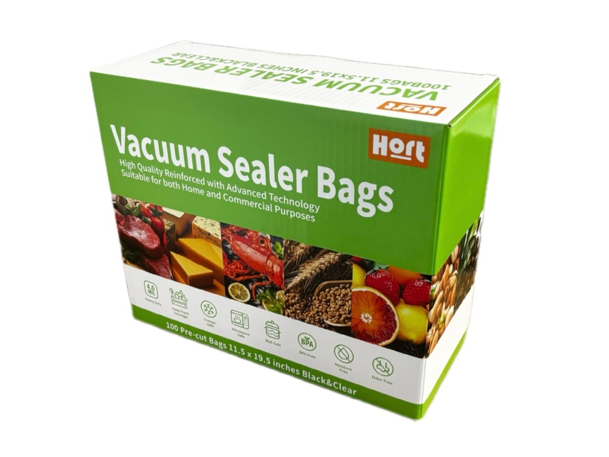 500 PC Vacuum Sealer Bags 11.5x19.5 11.5x20 Black&Clear Free Shipping