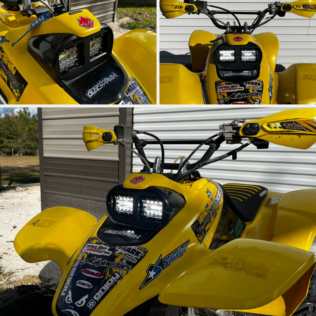 Honda 400ex Headlight ASSEMBLY: Aftermarket Pod light Headlight Assembly