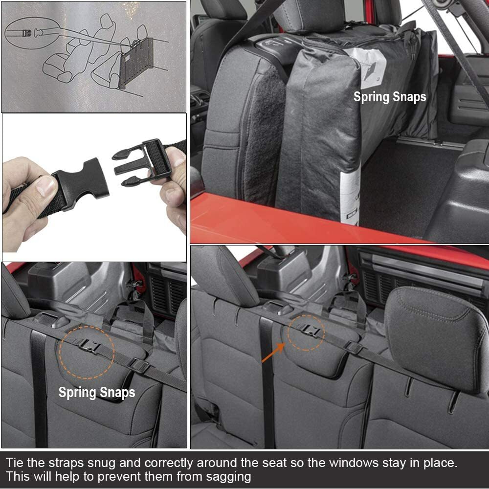 Soft Top Window Storage Bag For 2018-2024 Jeep Wrangler JL JLU 68358392AC