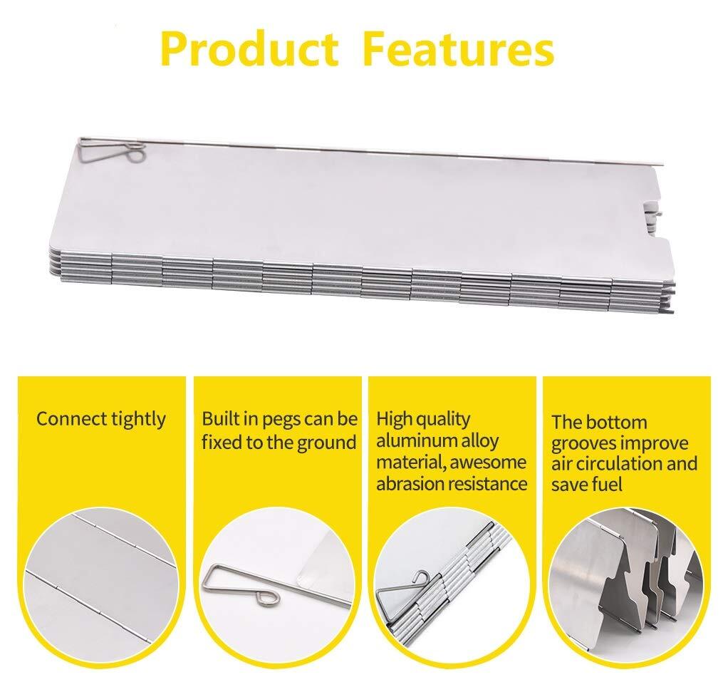 Camp Stove Windscreen Aluminum Folding Plates Camping Stove Wind Screen